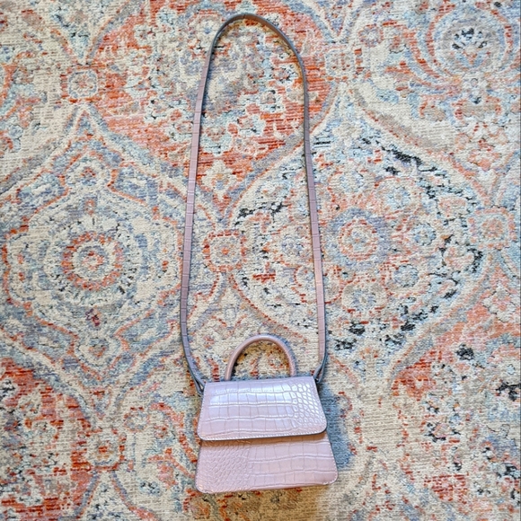 A New Day Mauve Mini Faux Snake Skin Handbag - Picture 2 of 4